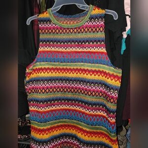 Colorful Striped Knit Tank Top